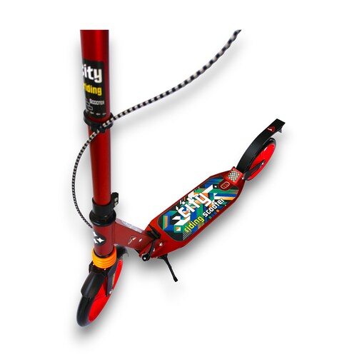 Scooter Patín Urbano Plegable Con Freno Rojo.