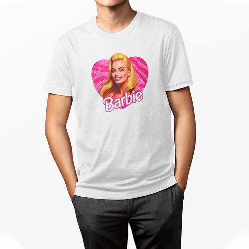 Playera Casual para Hombre Barbie Blanca