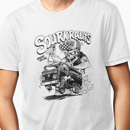 Playera Casual Blanca para Hombre Volkswagen en Estilo Urbano