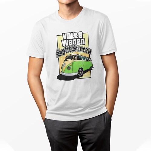 Playera Autos Clásicos para Caballero Blanca