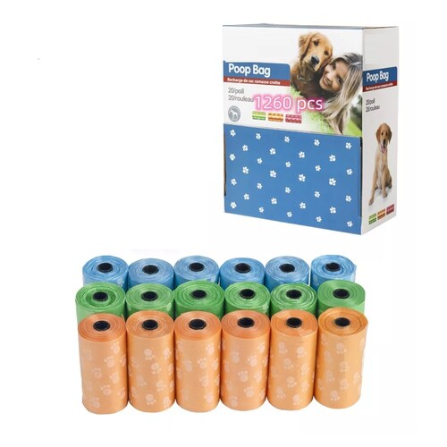 Kit 400 Bolsas Sanitarias (20 Rollos) / Recoger Heces Popo Perro