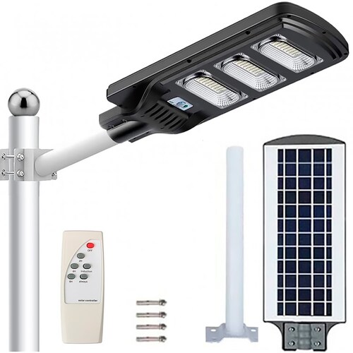 Kit de 2 lamparas led sensor de movimiento automático, panel solar impermeable, mando a distancia, más de 12 horas de uso ideal para uso exterior iluminación led color blanco.