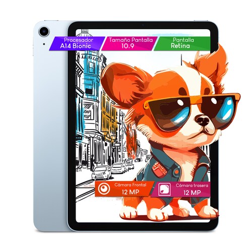Tablet Apple Ipad AIR 4TH gen A14 64GB 10.9Pulg Wifi us Sky Blue fyfq2ll Refurbished	.