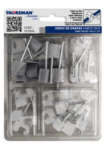 KIT DE GRAPAS THORSMAN PARA CABLES 20 CAJITAS CON 35 PZAS. C/U 3209-04001.