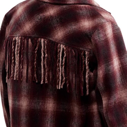 Sobrecamisa a cuadros para mujer, color vino, marca Holly Land, mod. 1097349