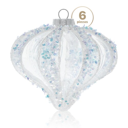 Set con 6 Esferas de Cristal Decoración Navideña 10 cm para Árbol de Navidad (Rusa) ESQUIMAL