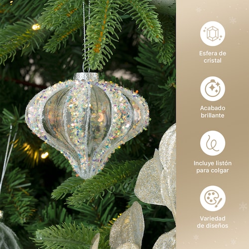 Set con 6 Esferas de Cristal Decoración Navideña 10 cm para Árbol de Navidad (Rusa) ESQUIMAL