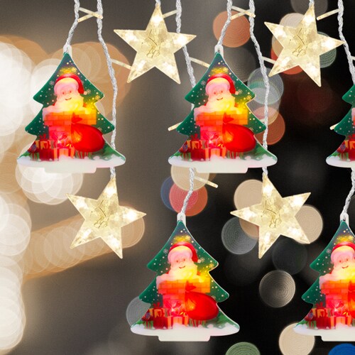 Cortina Serie De 100 Led Luz Cálida Figura Arbolito 3mts