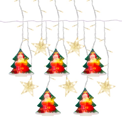 Cortina Serie De 100 Led Luz Cálida Figura Arbolito 3mts