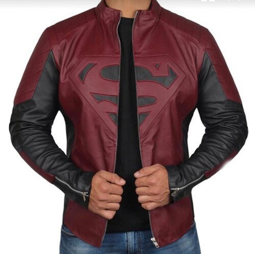 Chamarra de cuero Autentico casual Superman caballero incluye regalo un llavero de piel