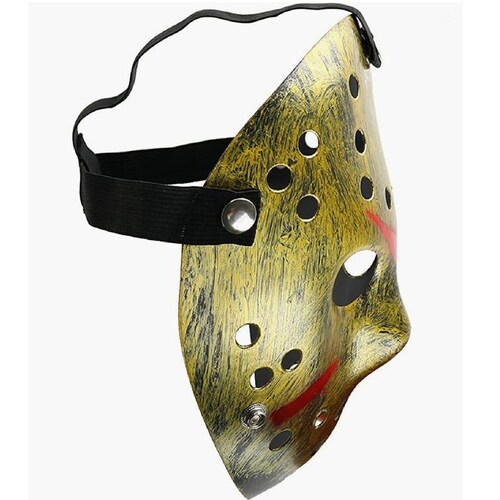Careta Para Actuación Jason MXJGD-005-5 5 pzas, 25x18x5 cm Plástico PVC Dorado Máscara Jason Voorhees, JasonGold