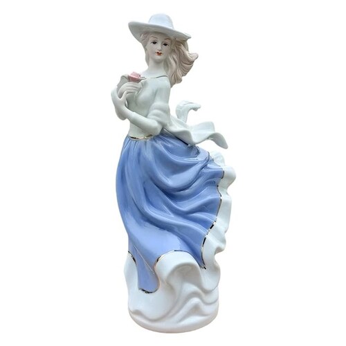 Figura de mujer elegante MXMYH-001-12 1pza 12x30x12cm Frente x Alto x Fondo Porcelana Artesanal MadameMallet