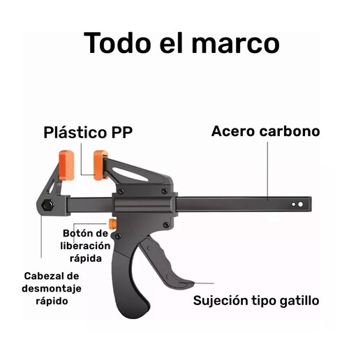 Kit 4 Prensas Sargento 4in Ajuste Rapido Doble Uso 