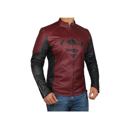 Chamarra de cuero Autentico casual Superman caballero incluye regalo un llavero de piel