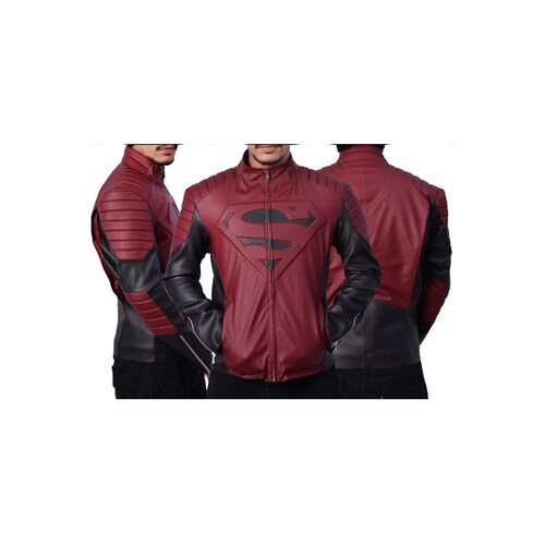 Chamarra de cuero Autentico casual Superman caballero incluye regalo un llavero de piel