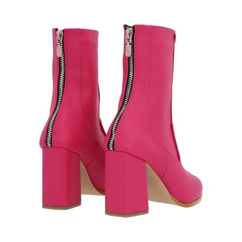 Platonia | Bota Puntal De Tacón Estilizada Italia Cabra Piel Sintético Rosa Para Mujer.