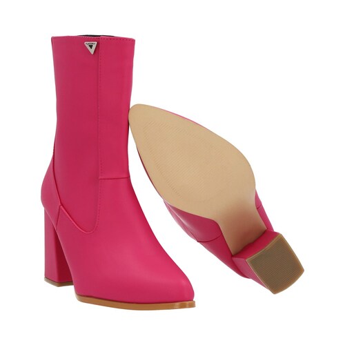 Platonia | Bota Puntal De Tacón Estilizada Italia Cabra Piel Sintético Rosa Para Mujer.