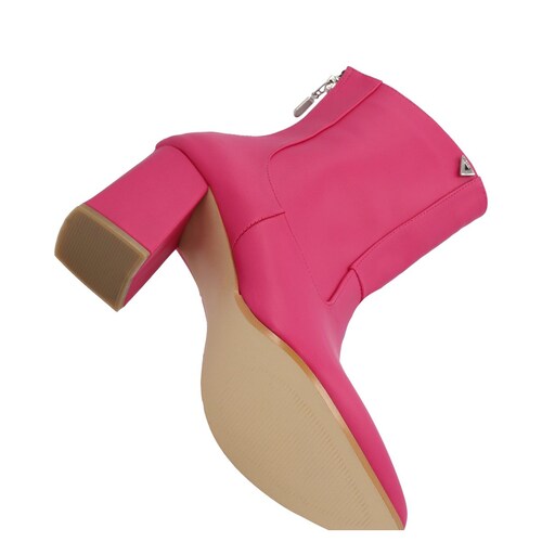 Platonia | Bota Puntal De Tacón Estilizada Italia Cabra Piel Sintético Rosa Para Mujer.