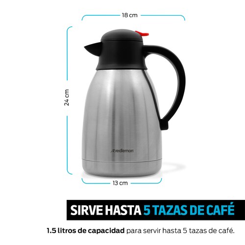 Jarra Térmica para Café y Té de Acero Inoxidable 1.5L Redlemon