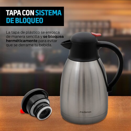 Jarra Térmica para Café y Té de Acero Inoxidable 1.5L Redlemon