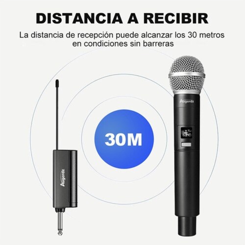 Profesional Microfono Inalambrico Karaoke Musicales General Gris 