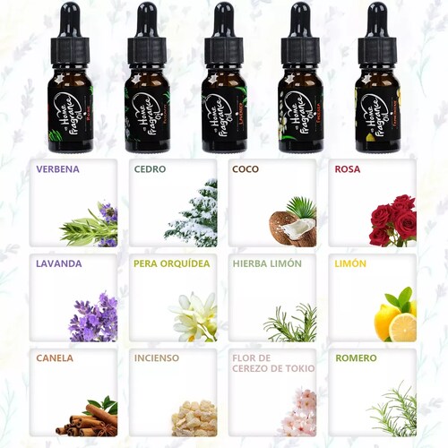 Kit De 12 Aceites Esenciales 100% Natural Para Difusor Y Spa
