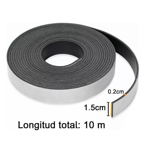 Imán Flexible Con Adhesivo En Rollo 10 Metros Magnetico
