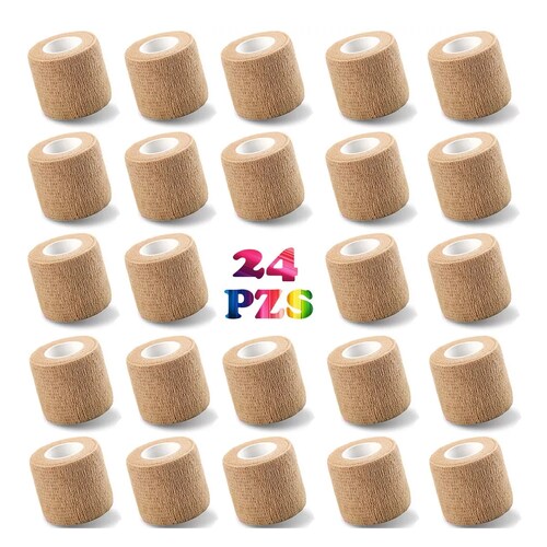 Set Venda Elástica Autoadherible De 5 Cm X 4.5 M, 24 Piezas Piel