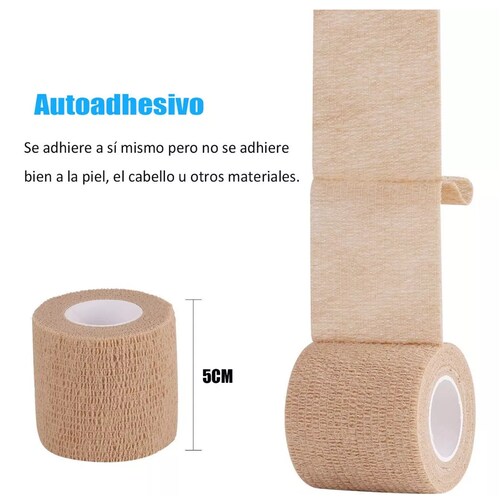 Set Venda Elástica Autoadherible De 5 Cm X 4.5 M, 24 Piezas Piel