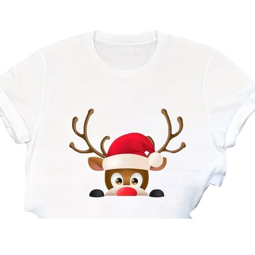 Playera navideña Reno para dama