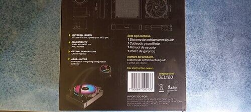 Disipador De Enfriamiento Liquido 120mm Rgb Intel Socket Cpus Amd Cpu Apus Negro Pc OEL120