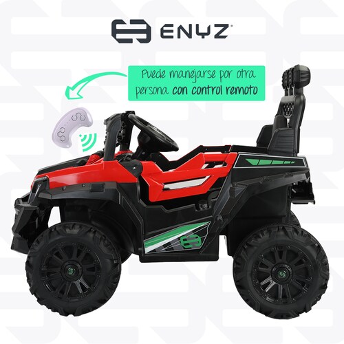 Montable eléctrico Camioneta Razer Jeep con control remoto asientos de piel bluetooth bocinas Edades Infantil 2 a 5 años Enyz Rojo.