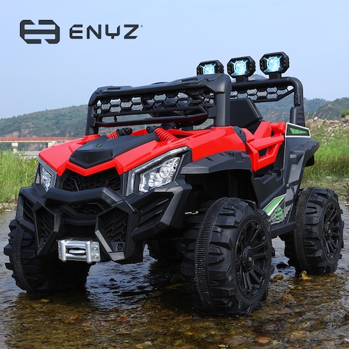 Montable eléctrico Camioneta Razer Jeep con control remoto asientos de piel bluetooth bocinas Edades Infantil 2 a 5 años Enyz Rojo.