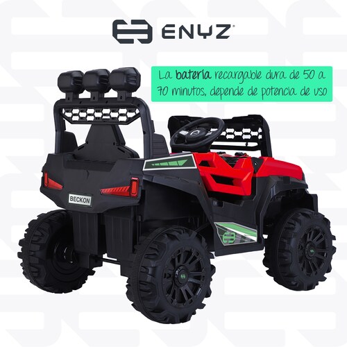 Montable eléctrico Camioneta Razer Jeep con control remoto asientos de piel bluetooth bocinas Edades Infantil 2 a 5 años Enyz Rojo.