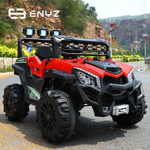 Montable eléctrico Camioneta Razer Jeep con control remoto asientos de piel bluetooth bocinas Edades Infantil 2 a 5 años Enyz Rojo.
