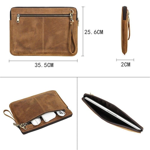 Porta laptop Funda  de piel Autentica para Macbook tablet  laptop