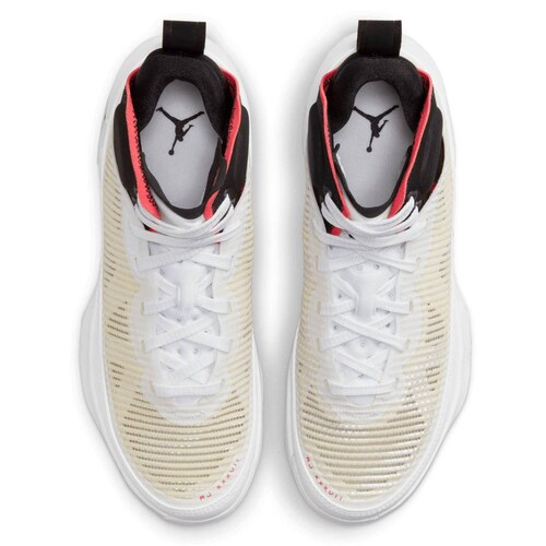 TENIS AIR JORDAN XXXVII BLANCO/NEGRO/ROJO BASQUETBOL MUJER TALLA #23.5.