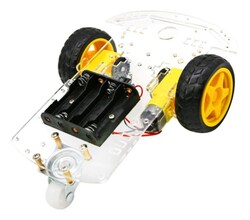 Chasis De Carro Kit Arduino, 2 Llantas Transparente/negro/amarillo