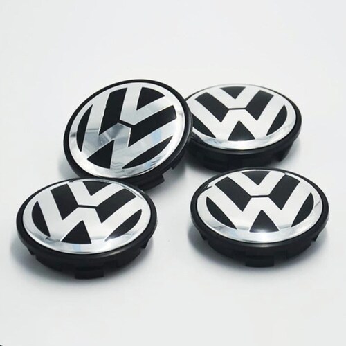 4 Tapas Centro De Rin Vw Jetta A6 A7, Bora, Tiguan 65mm Plata