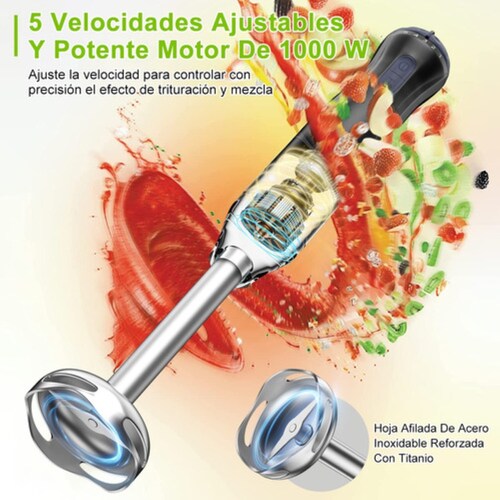 Batidoras De Mano Electrico Multifuncional 4 En 1 Inmersión Negra