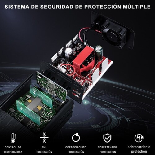 Inversor De Corriente Coche 12v A 110v 300w 2 Ca2 Negro