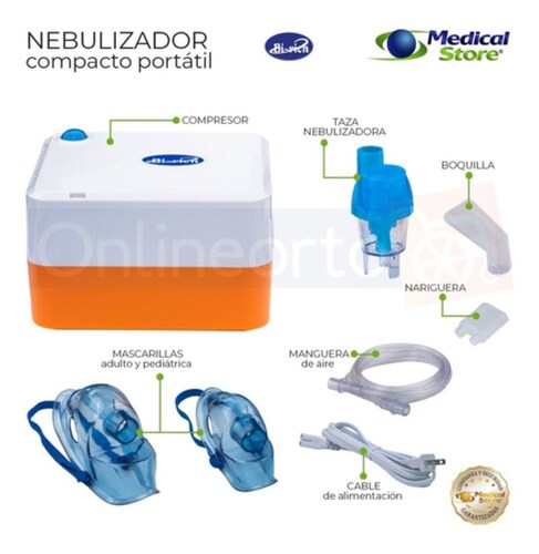 Nebulizador Super Silencioso Adulto Y Infantil Marca Bi-rich Blanco/Naranja 