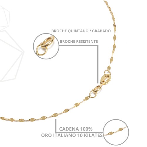 Cadena Grano de Café Italiano 10 Kilates. Oro Fino Joyería.