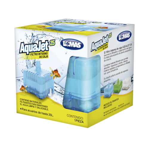 Lomas Filtro AquaJet 25 Filtro Interno de Caja Color Azul para Acuarios y/o Peceras de 25 Litros