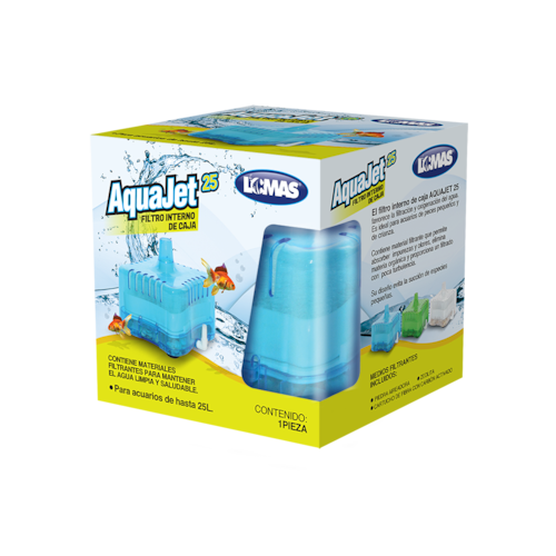 Lomas Filtro AquaJet 25 Filtro Interno de Caja Color Azul para Acuarios y/o Peceras de 25 Litros