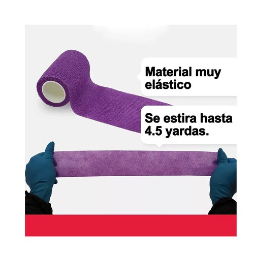 Venda Elástica Cohesiva Autoadherible De 7.5cmx4.5 M, 12 Pzs