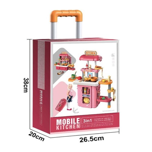 Cocina infantil didáctico portátil juego de cocina para niñas 