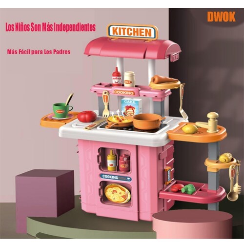 Cocina infantil didáctico portátil juego de cocina para niñas 