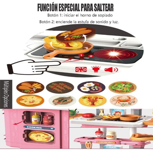 Cocina de juguete infantil portátil didáctico 40 pzas para niñas 