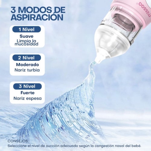 Aspirador Nasal Eléctrico Para Bebé Seguro Limpiador Blanco